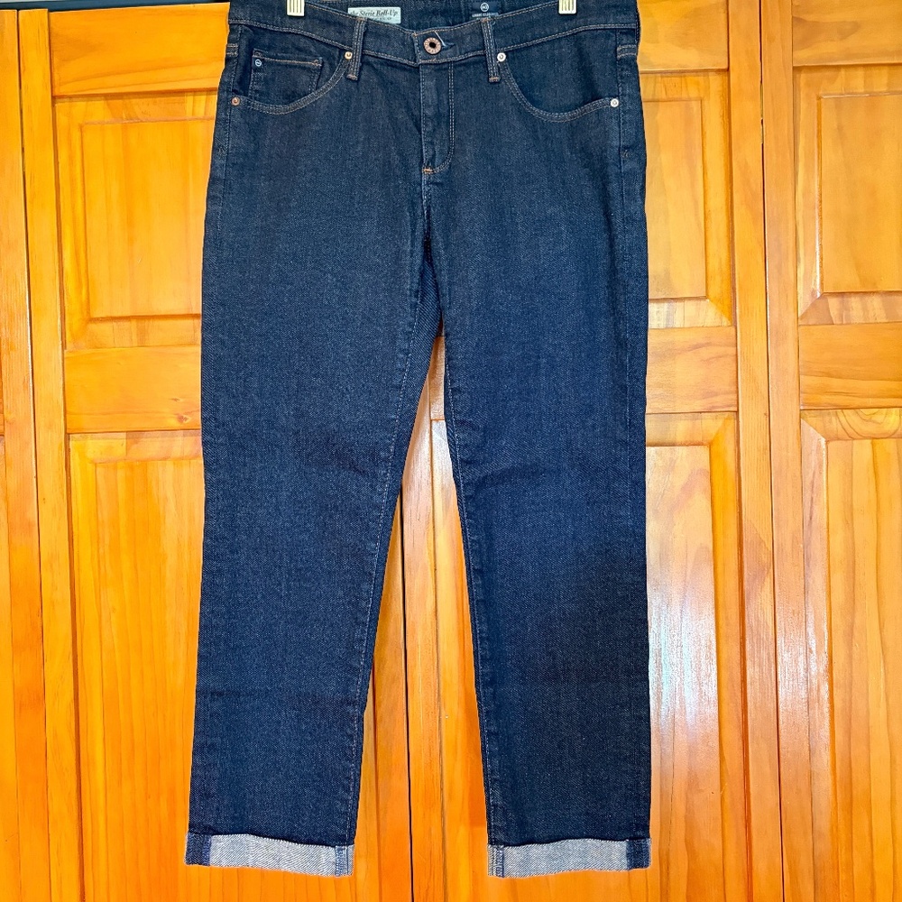 AG Adriano Goldschmied The Stevie Slim Straight Roll-Up Crop Jeans, 29R Made USA